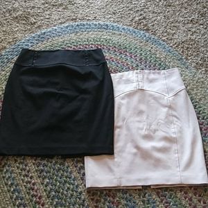 2 * CHIC* Express Pencil Skirts Size 8 Black & Tan